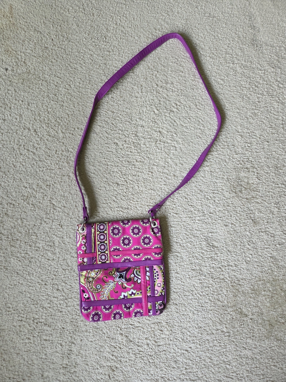 Vera Bradley Flipster Crossbody-Very Berry Paisley